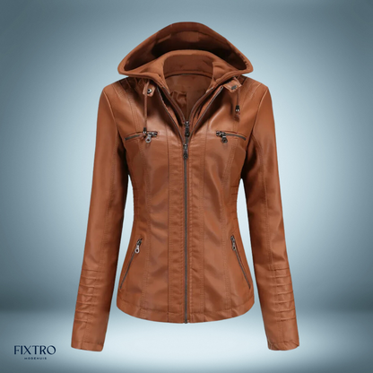 LM | Leather jacket with hood