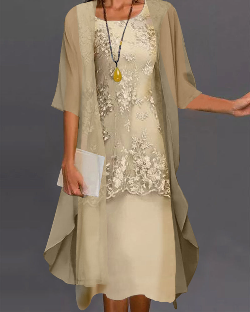 LM | Elegant, two-piece chiffon dress