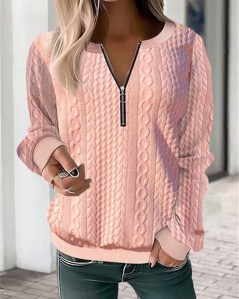 LM | Plain sweater with zipper