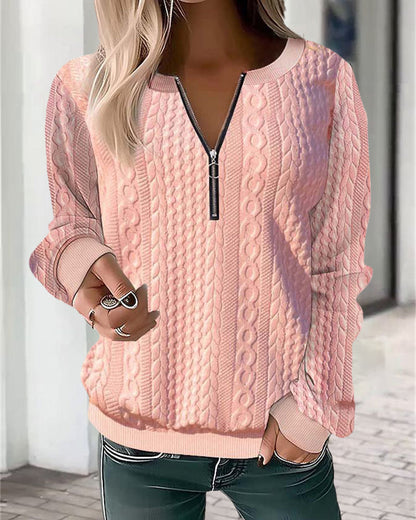 LM | Plain sweater with zipper
