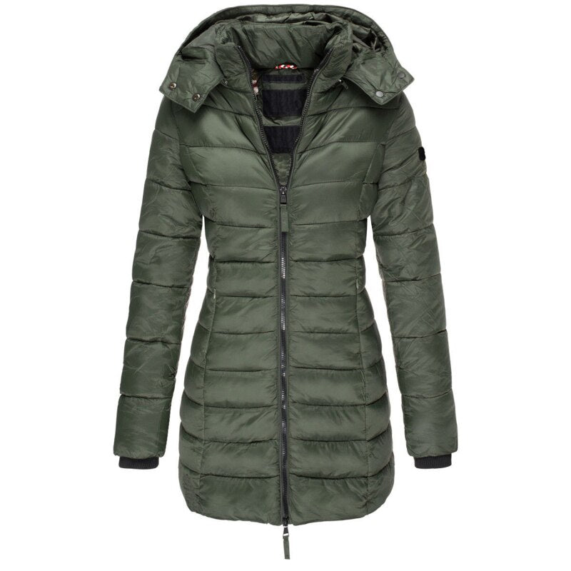LM | Stylish down jacket with hood and zipper: Your choice for the winter