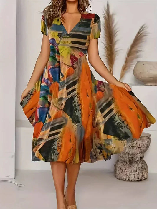 LM | Bohemian summer dress with V-neckline