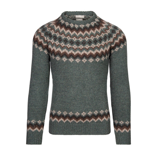 Vintage Lambswool Knit Jacquard Crew Neck Sweater（Unisex） elevenforest