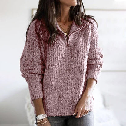 Vintage Zip Pullover Long Sleeve Sweater elevenforest