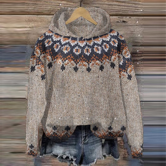 Vintage Geometry Pattern Comfy Sweater Hoodie elevenforest