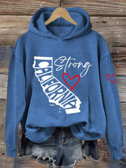 Comstylish Women's California Strong Print Hooded Sweatshirt