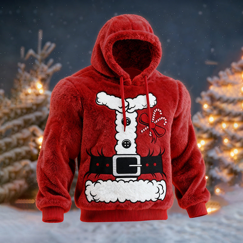 Comstylish Men's Christmas-themed Comfortable Plush Hoodie
