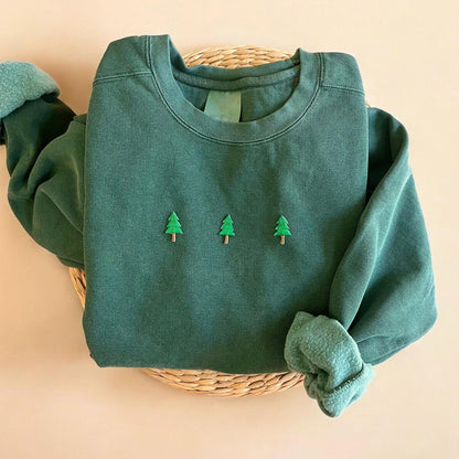 Comstylish Retro Christmas Tree Art Casual Sweatshirt