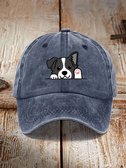 Comstylish Unisex Casual Pet Dog Print Washed Hat