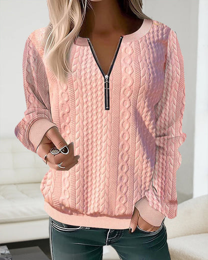 LM | Plain sweater with zipper