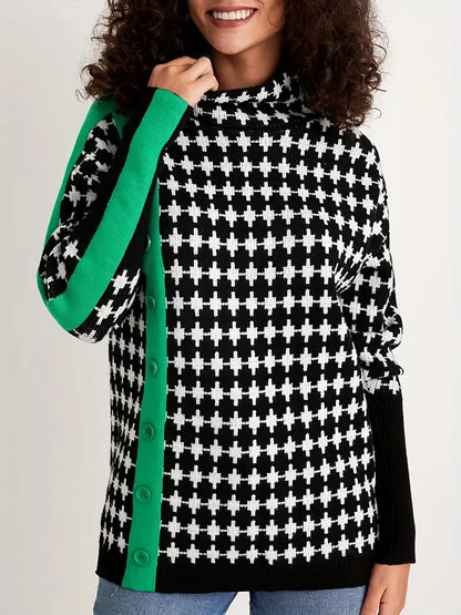 LM | Turtleneck sweater with all-over pattern