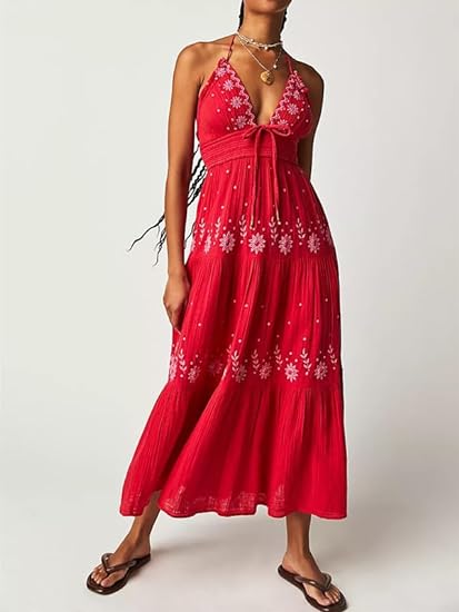 LM | Bohème embroidered maxi dress
