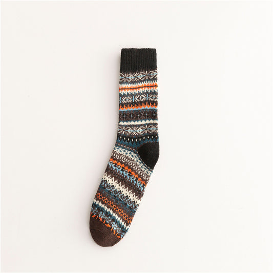 Soft Warm Retro Tribal Color Block Socks artswardrobe