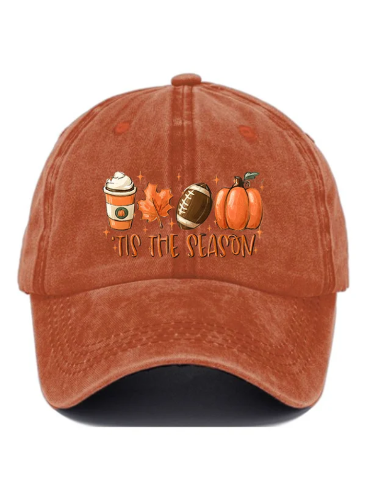Tis The Season Football Print Baseball Cap artswardrobe
