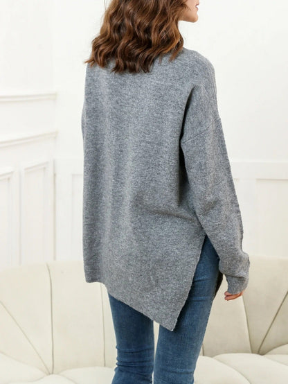 LM | Elegant sweater with side slits