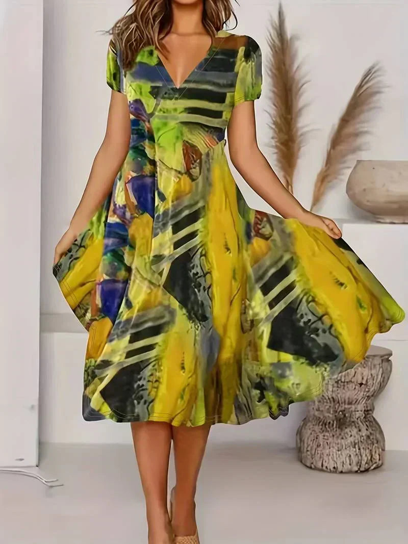 LM | Bohemian summer dress with V-neckline