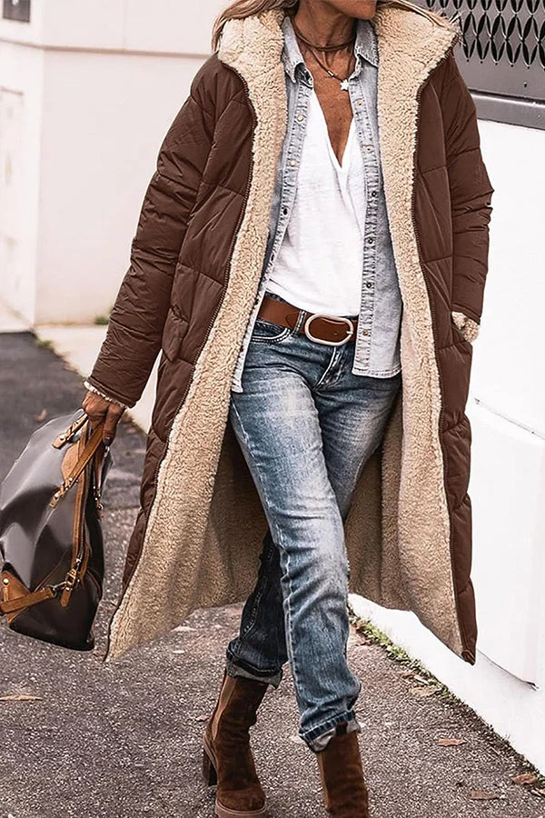 LM | Trendy jacket with hood and accent collar