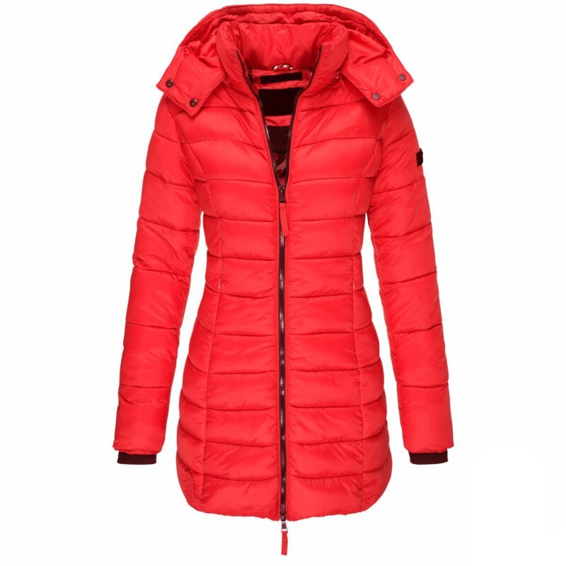 LM | Stylish down jacket with hood and zipper: Your choice for the winter