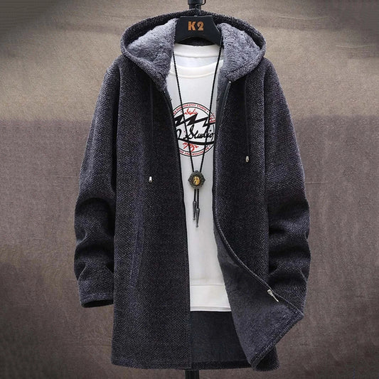 Men'S Plush Thick Knitted Sweater Coat Cardigan elevenforest