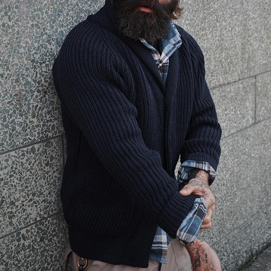 Men'S Vintage British Style Wool Knitted Cardigan artswardrobe