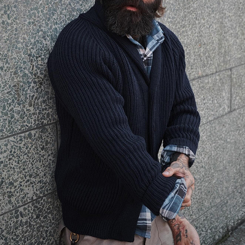 Men'S Vintage British Style Wool Knitted Cardigan elevenforest