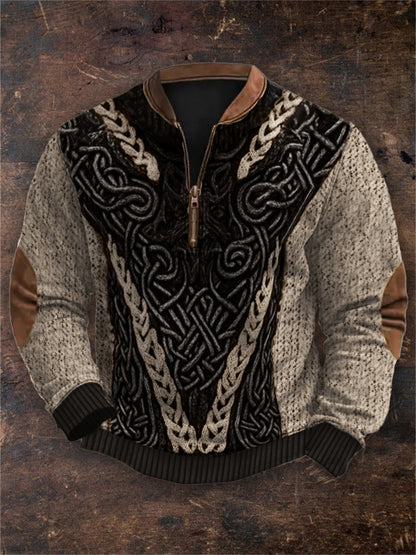 Men's Viking Wolf Inspired Celtic Chunky Cozy Sweatshirt elevenforest