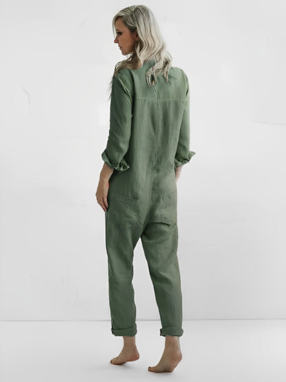 LM | Long-sleeved jumpsuit with buttons and pockets
