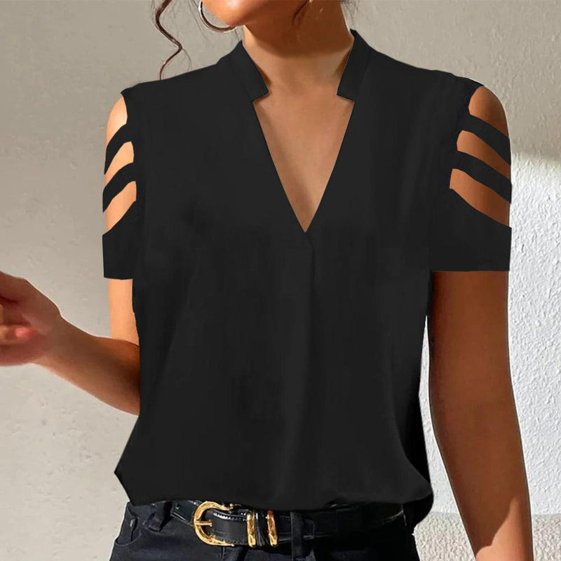 LM | Trendy single-colored T-shirt with short sleeves