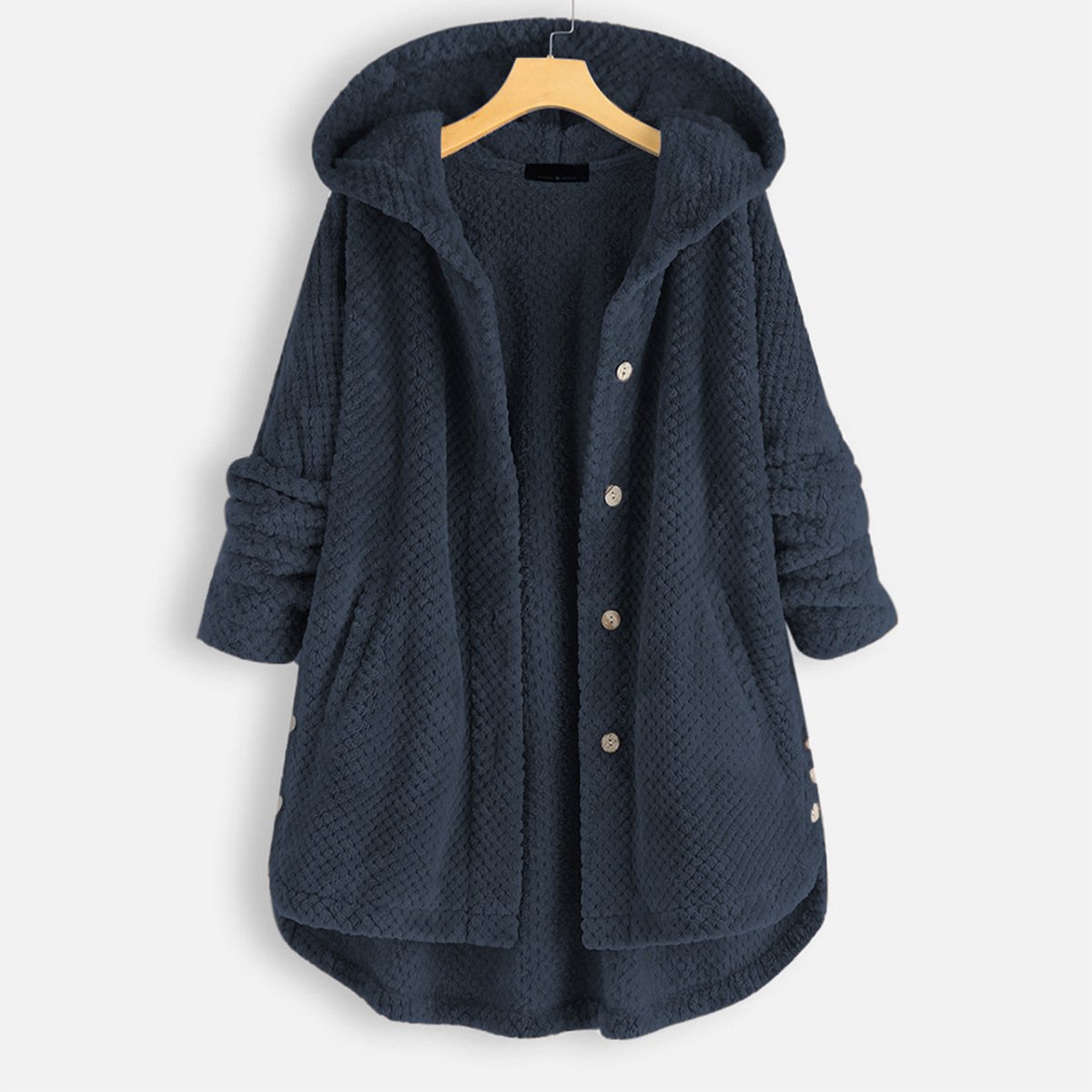 LM | warm teddy jacket with hood