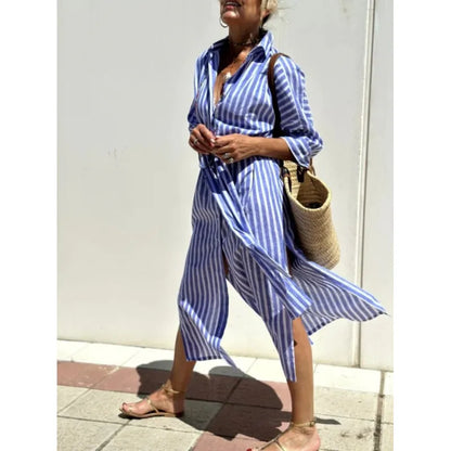 LM | Classic striped shirt dress