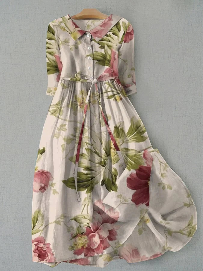 LM | Floral maxi dress with buttons