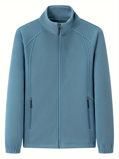 LM | Plush women's outdoor jacket with stand-up collar and long sleeves