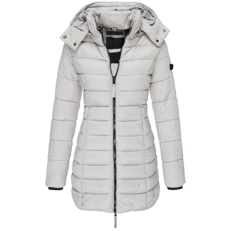 LM | Stylish down jacket with hood and zipper: Your choice for the winter