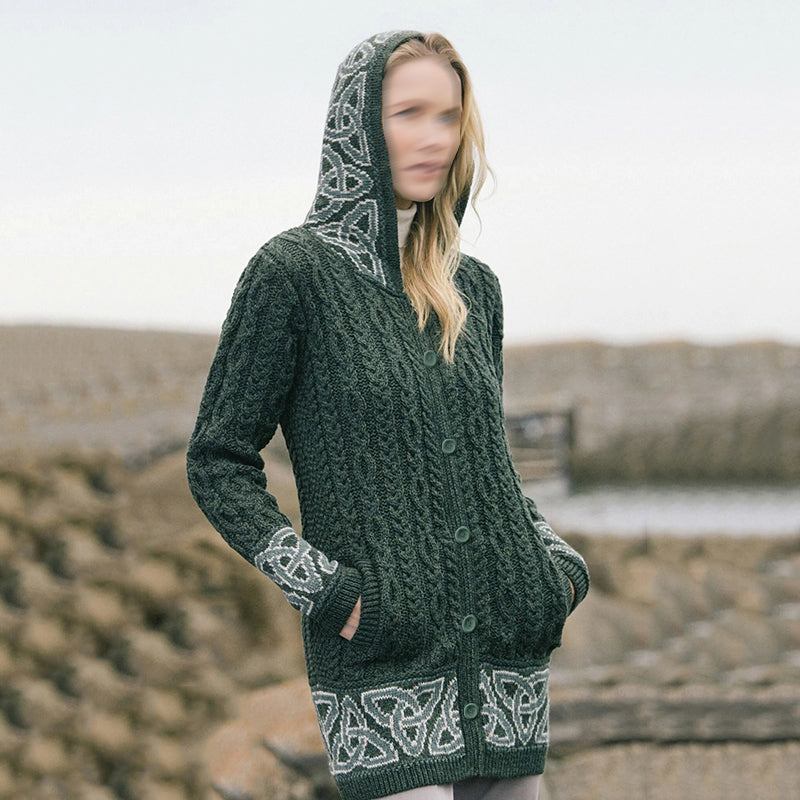 Vintage Celtic Jacquard Knit Cardigan Sweater elevenforest
