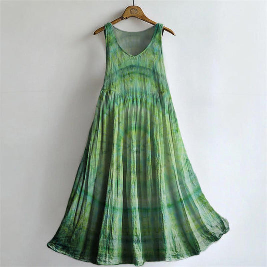Women's Tie-Dye Kaleidoscope Tattoo Pattern Art Print Sleeveless Cotto