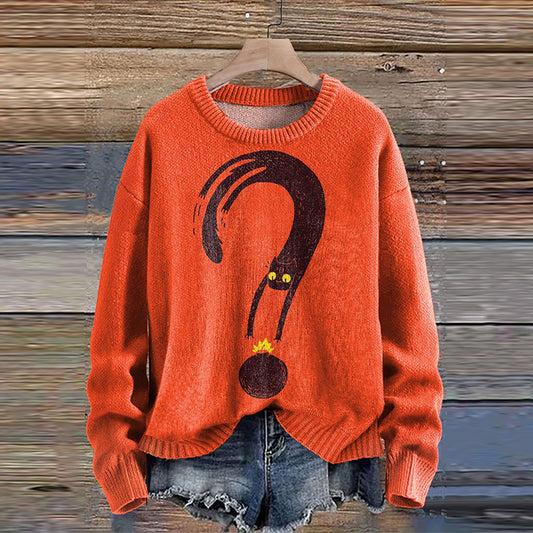 Cat Art Cozy Knit Sweater elevenforest