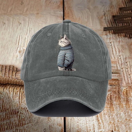 Unisex Winter Funny Cute Wonderland Clothing Cat Print Hat elevenforest