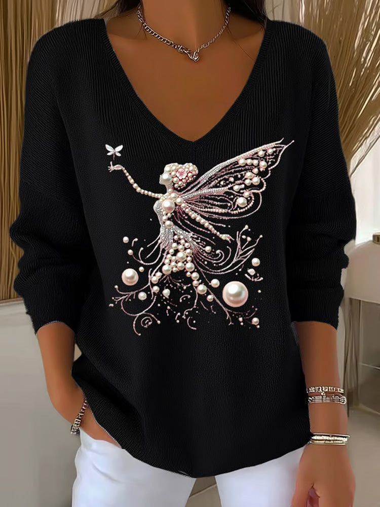 Women's Casual Pink Awareness Sweater artswardrobe
