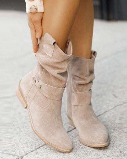 LM | Mid-calf boots with strap detail