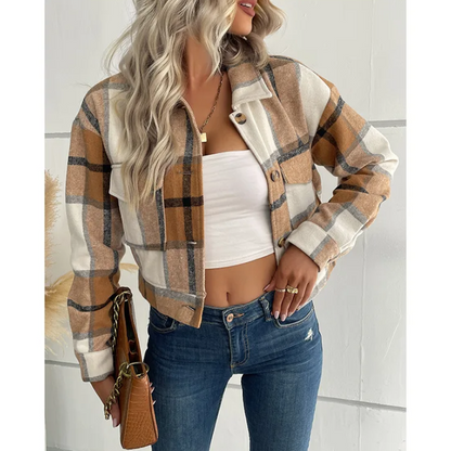 LM | Trendy plaid jacket for women