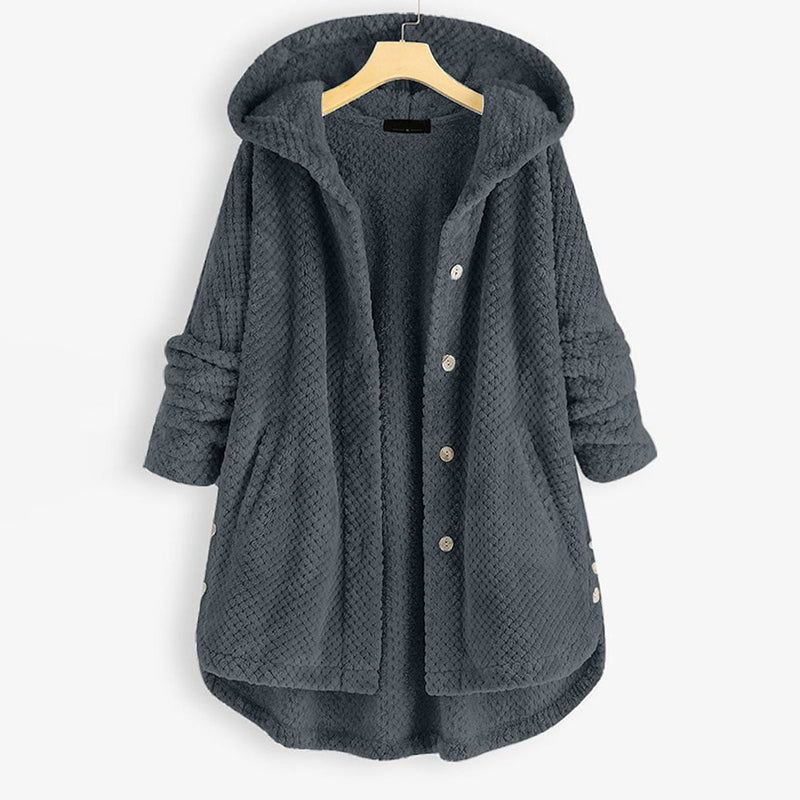 LM | warm teddy jacket with hood