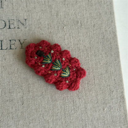 Comstylish Christmas Handmade Crochet Hair Clip