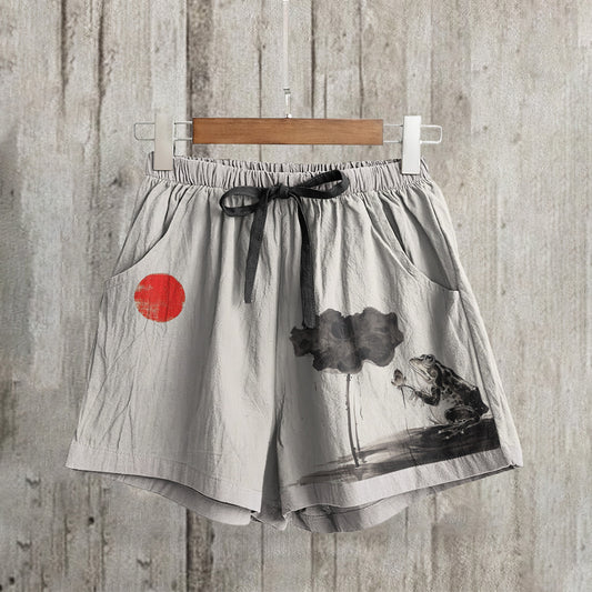 Comstylish Women's Sunrise Art Loose Casual Short Pants