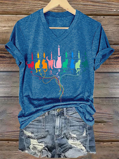 Women's Jewish Hanukkah Printed Casual T-Shirt elevenforest