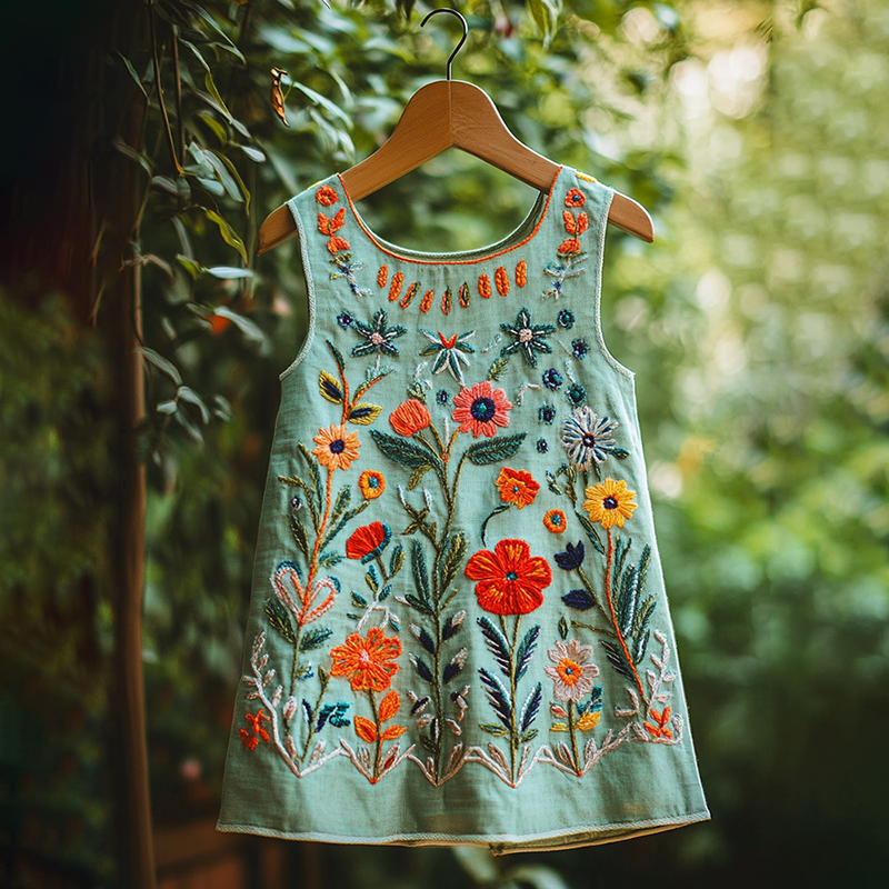 Vintage Boho Floral Linen Top artswardrobe