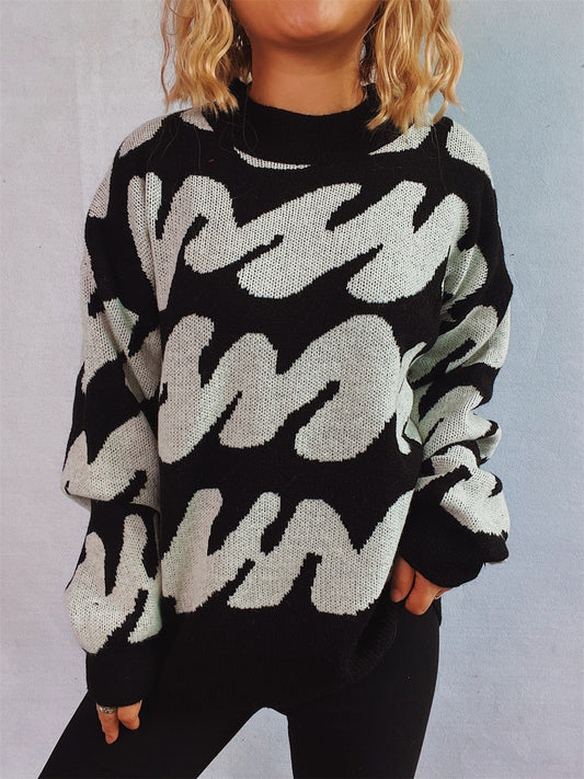 Anita® | Contrasting long-sleeved sweater with a crew neck