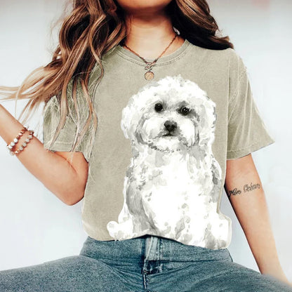 Comstylish Women'S Cute Puppy Dogs Print Short Sleeve T-Shirt
