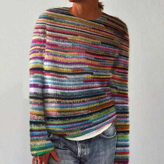 LM | Unique striped long sleeve sweater