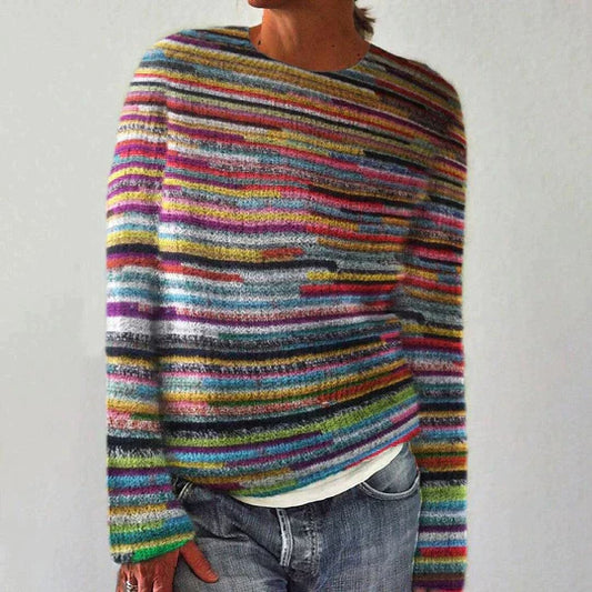 LM | Unique striped long sleeve sweater