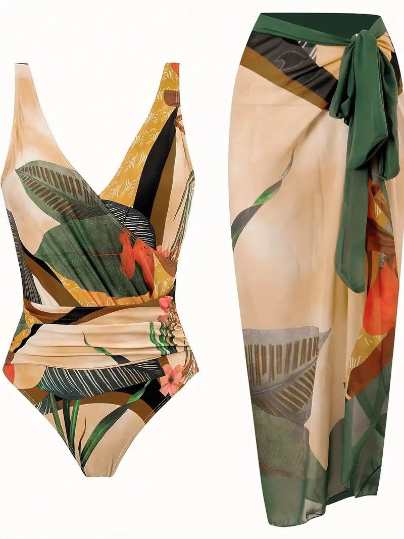 LM | Sexy swimwear with tropical pattern